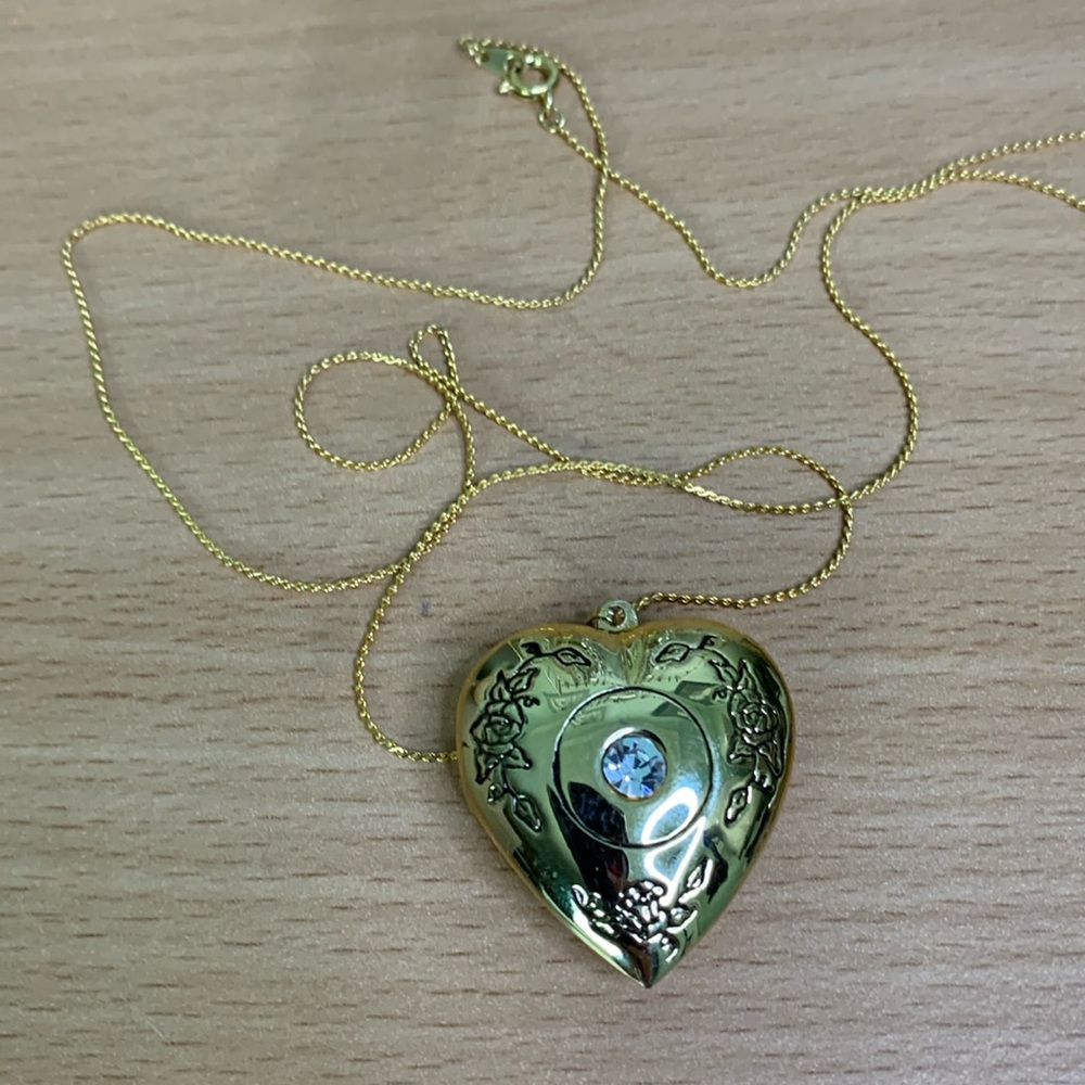 Gold Heart Locket Necklace